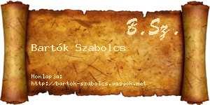 Bartók Szabolcs névjegykártya